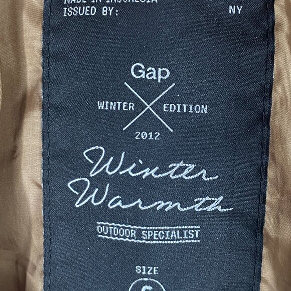 Gap Puffer Jacket Quilted LaSalle Red Belted Small Zip Snap Winter Warmth - Picture 5 of 11